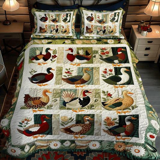 Duck Farm 3-Piece Quilted Bedding Set NCU0DV400