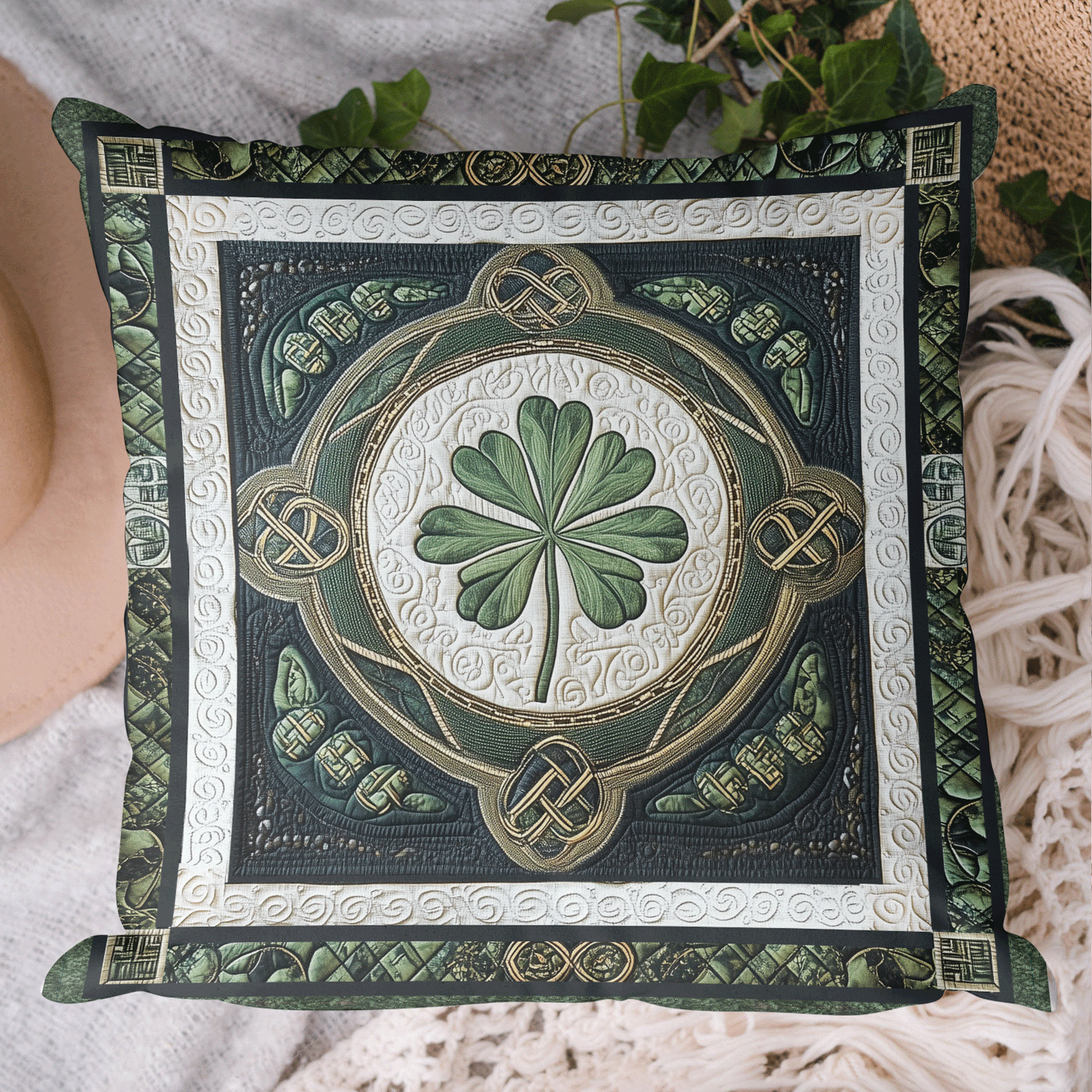 Lucky Clover Haven Quilted Pillow Case NCU0TL2225