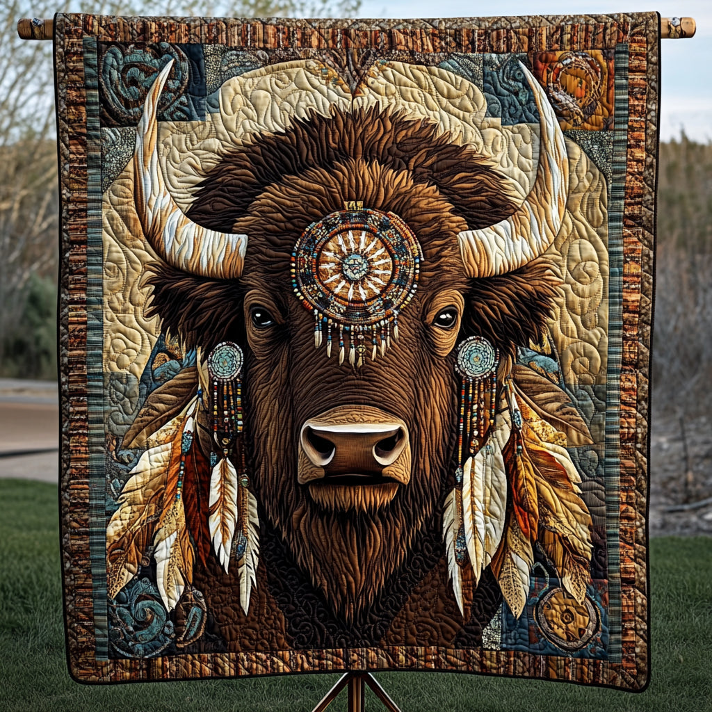 Native Bison Quilted Blanket NCU0VT76