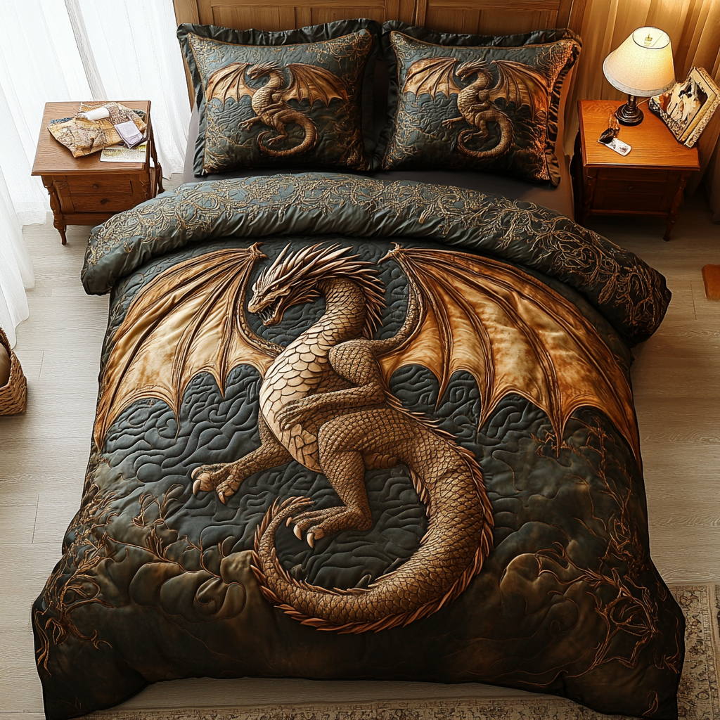 Eldritch Ember Quilted Bedding Set NCU0DV2507