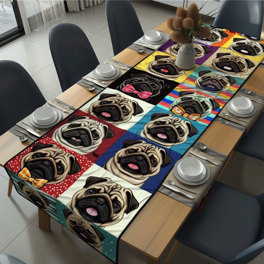 Elegant Pugs Quilted Table Runner NCU0TH167