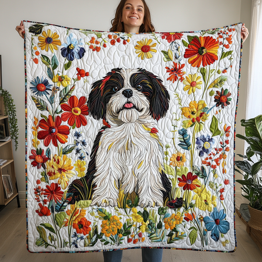 Elegant Shih Tzu Quilted Blanket NCU0DK448