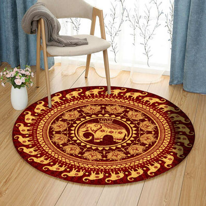 Elephant HM140808TM Round Area Rug