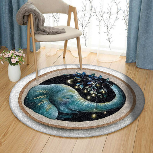 Elephant HT310738T Round Area Rug