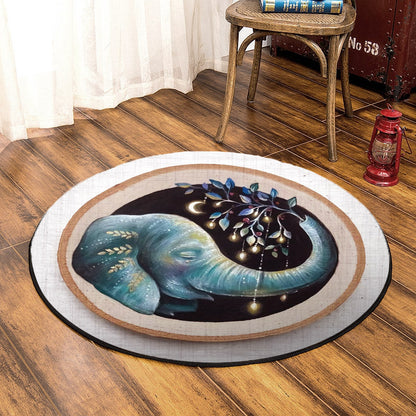 Elephant HT310738T Round Area Rug