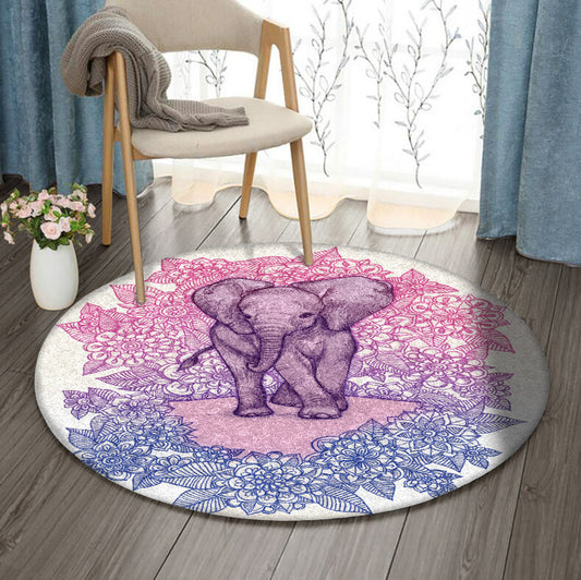 Elephant VD1110051RR Round Area Rug