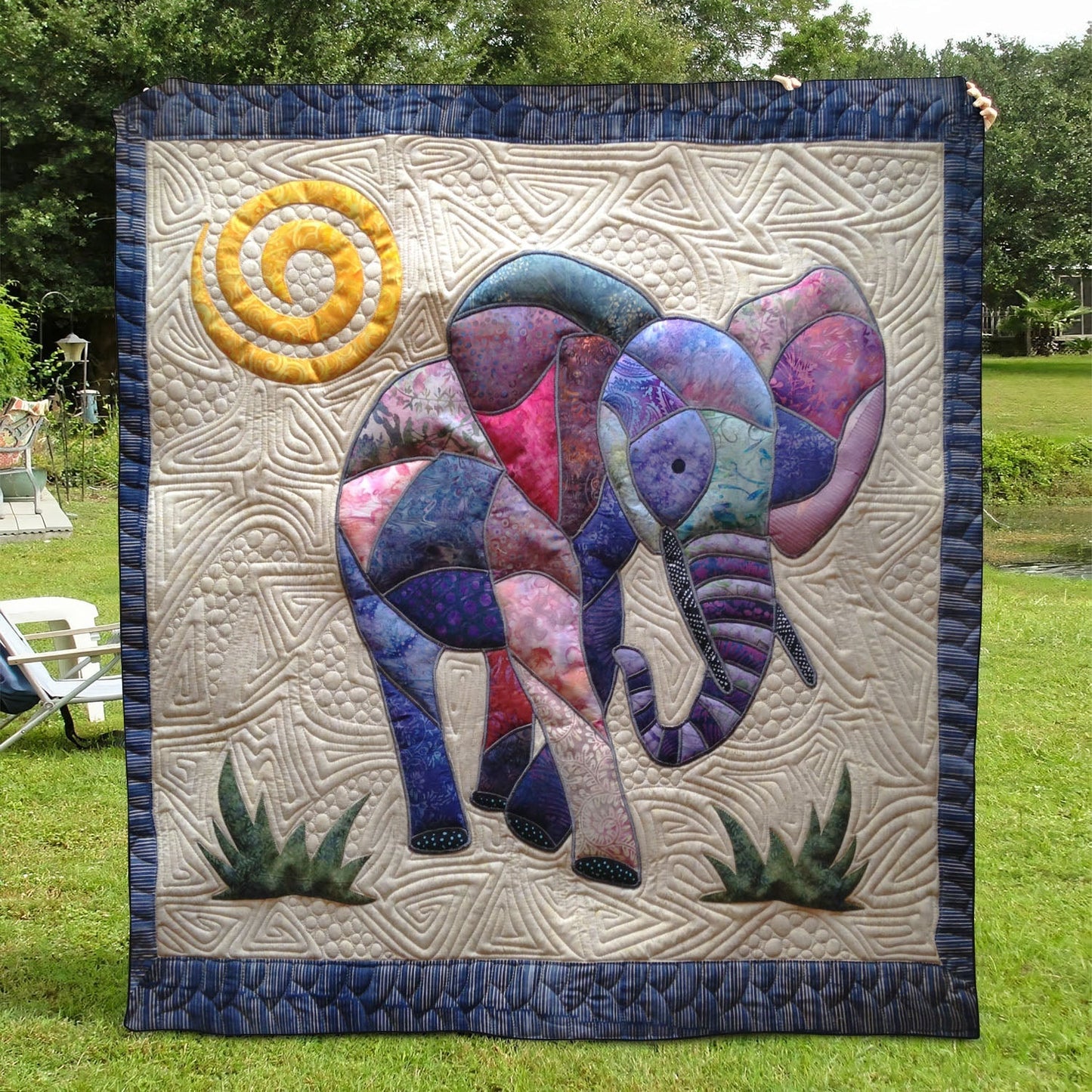 Elephant Majesty Quilted Blanket NCU0PT767