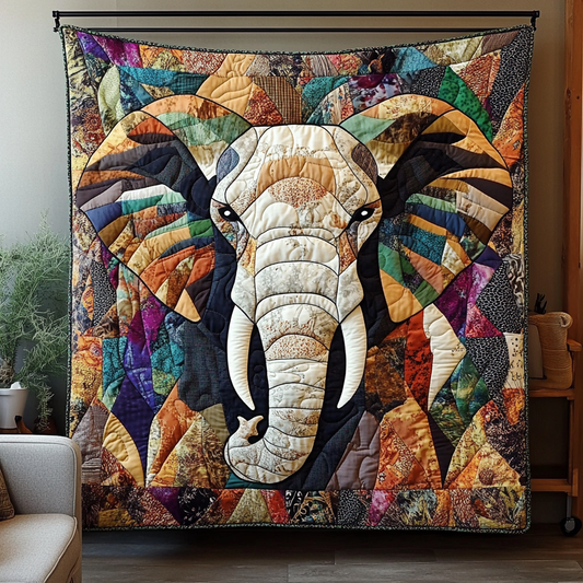 Elephant Spirit Rising Quilted Blanket NCU0DK949