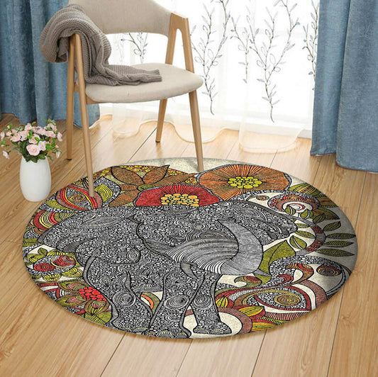 Elephant DP170820RR Round Area Rug