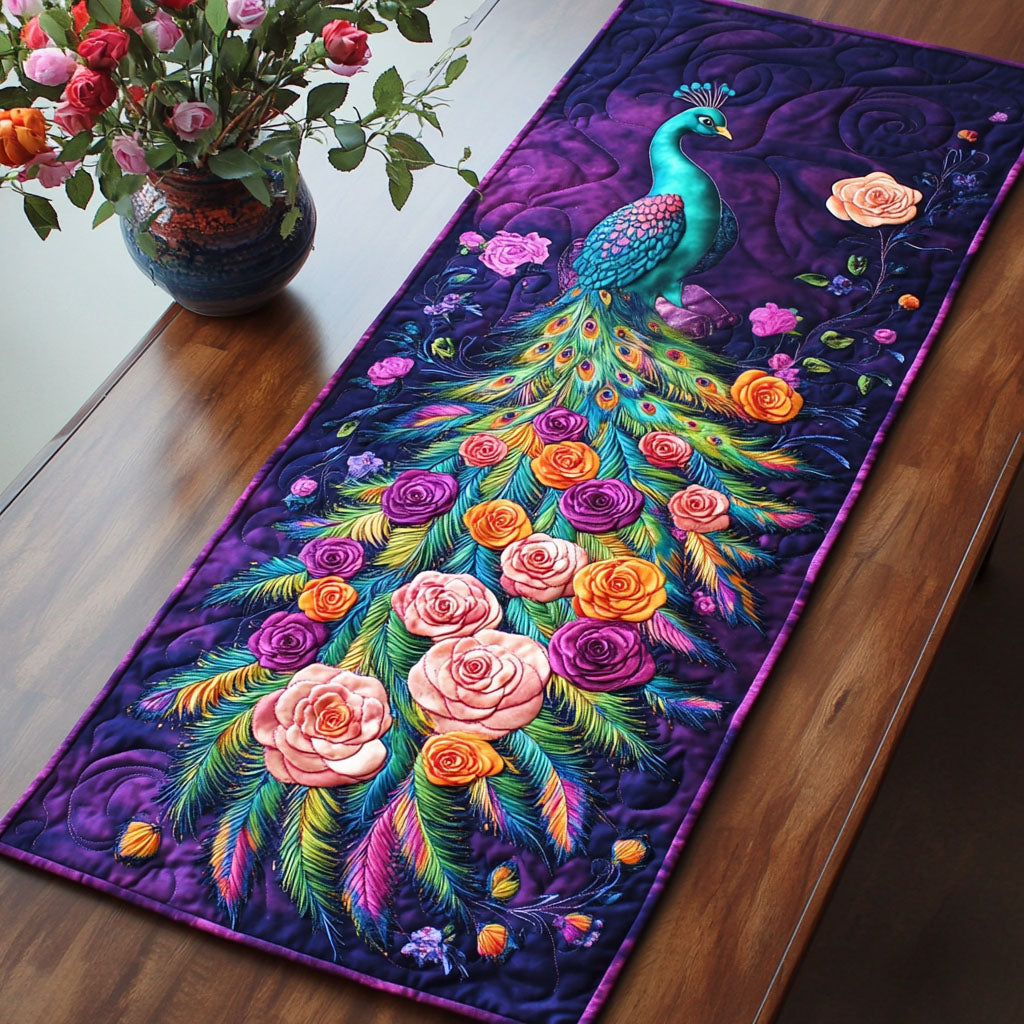 Enchanted Feathers Quilted Table Runner NCU0PT1405