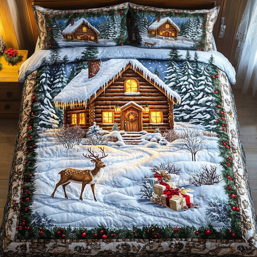 Enchanted Snowfall Quilted Bedding Set NCU0DV1738