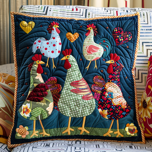 Enchanting Chicken Quilted Pillow Case NCU0TL538