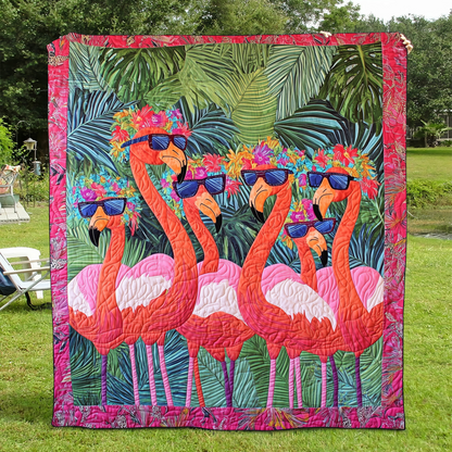 Endearing Flamingo Quilted Blanket NCU0VL473