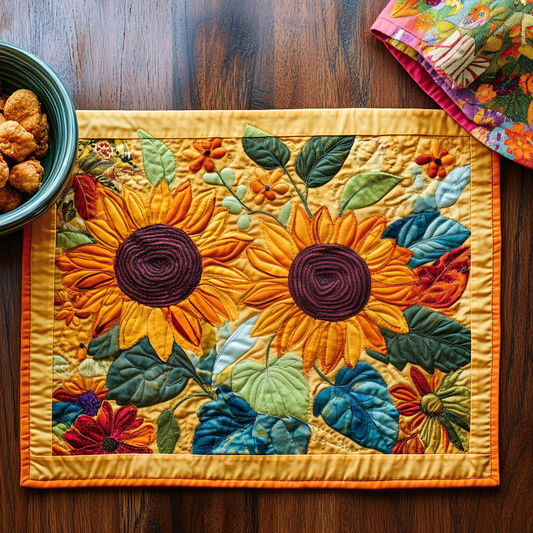 Endearing Sunflowers Quilted Placemat NCU0VL400