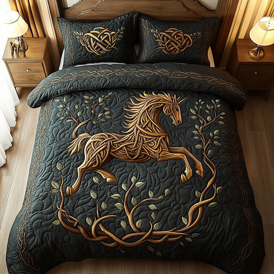 Equestrian Elegance 3-Piece Quilted Bedding Set NCU0DK3425