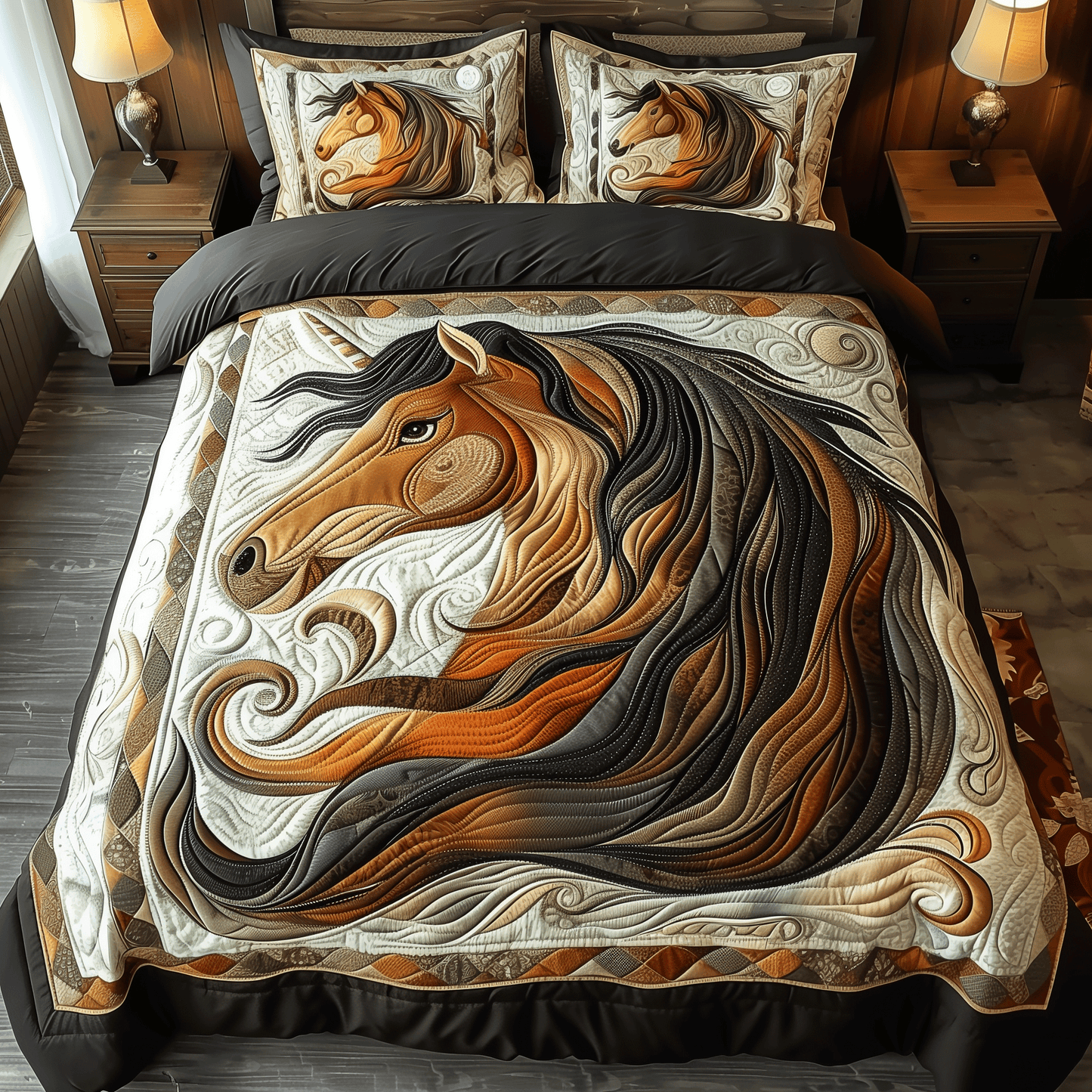 Equine Elegance Horse Quilted Blanket NCU0TH762