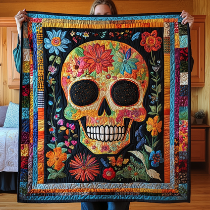 Eternal Bloom Skull Quilted Blanket NCU0TL1938