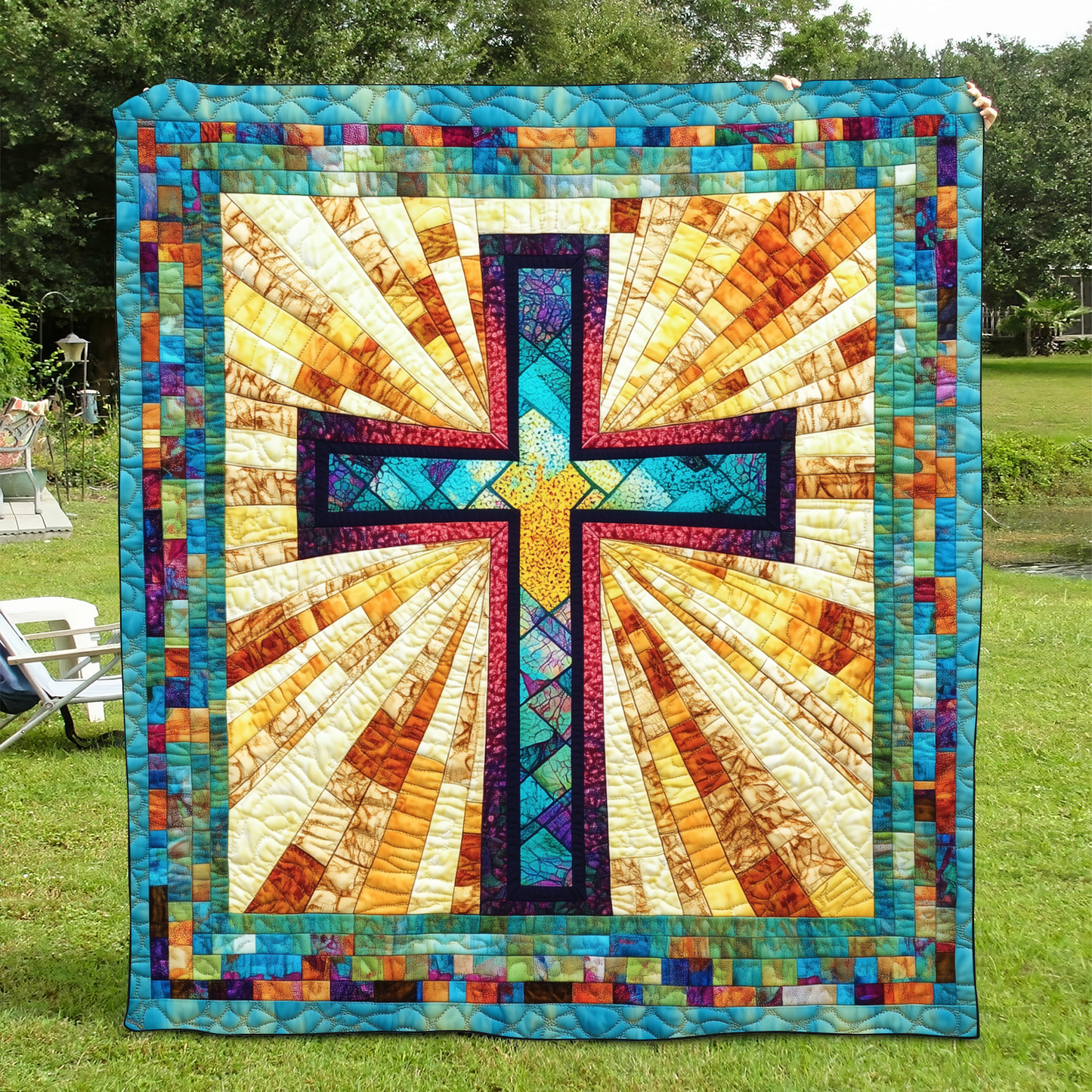 Eternal Cross Quilted Blanket NCU0VL526