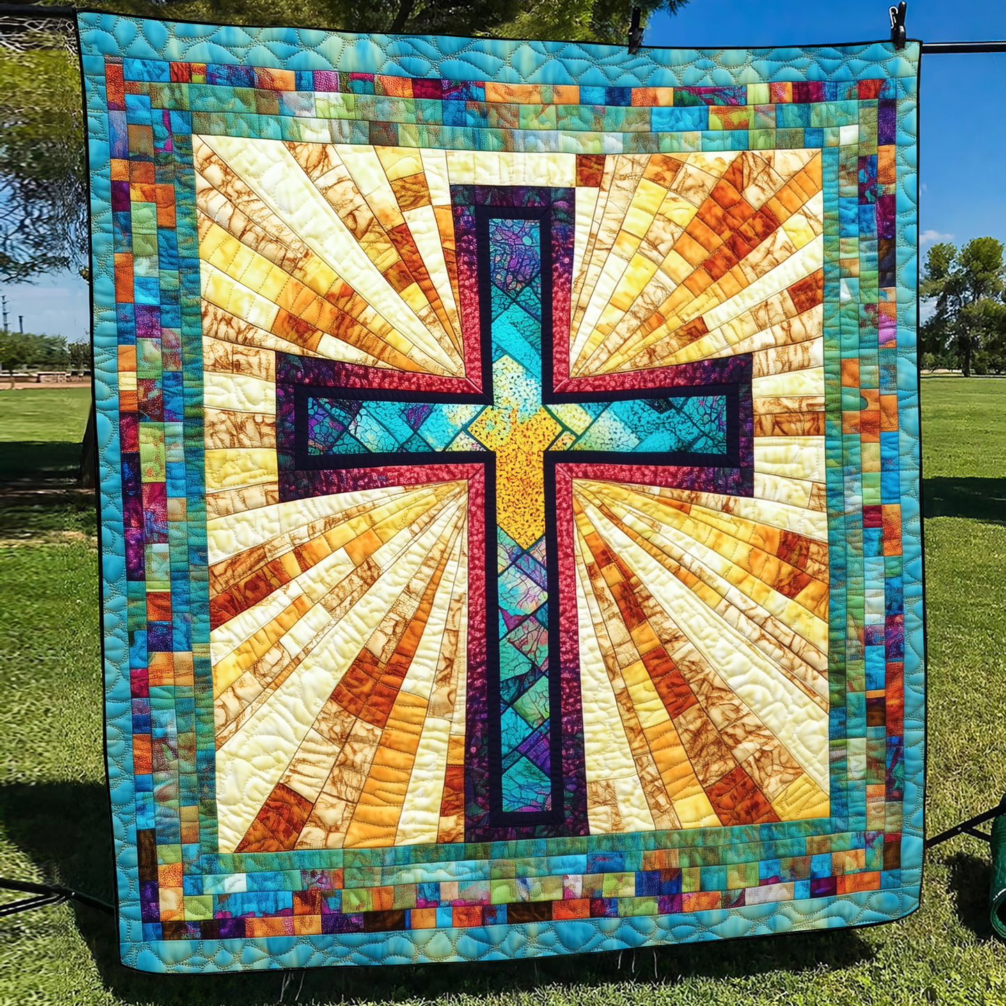 Eternal Cross Quilted Blanket NCU0VL526