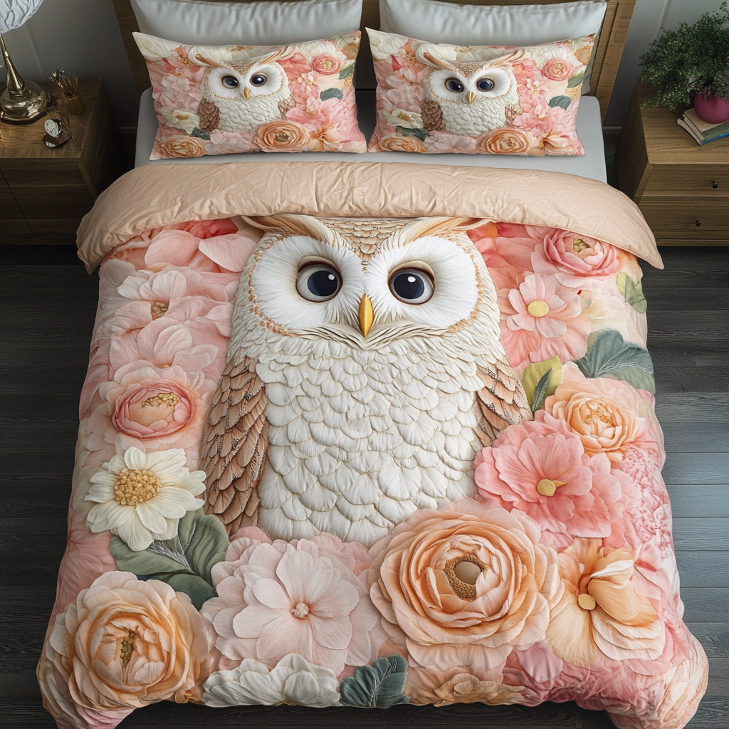 Juego de cama acolchado de 3 piezas Ethereal Owl NCU0DK3618