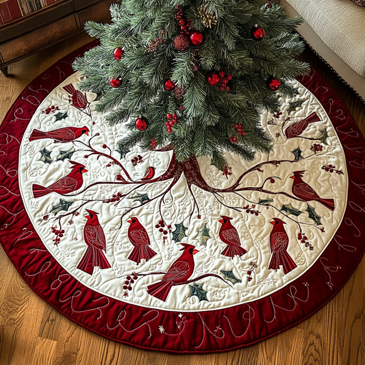 Evergreen Perch Christmas Quilted Tree Skirt NCU0DK1653