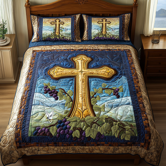 Everlasting Faith 3-Piece Quilted Bedding Set NCU0DK3248