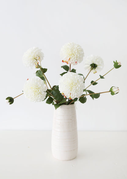 Blooming Fake Dahlia in White - 31"