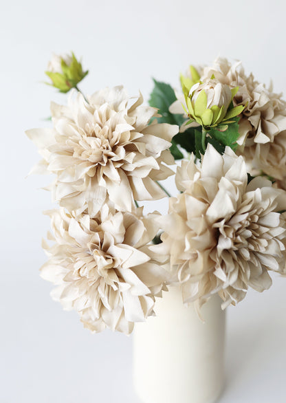 Taupe Artificial Dahlia Flower - 19.5"