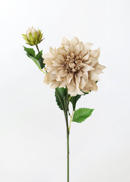 Taupe Artificial Dahlia Flower - 19.5"