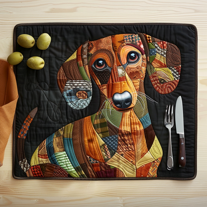 Faithful Friend Autumn Dachshund Quilted Placemat NCU0TH006