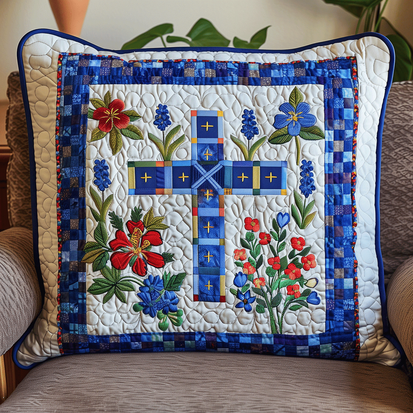 Faithful Blossoms Quilted Pillow Case NCU0TH1071