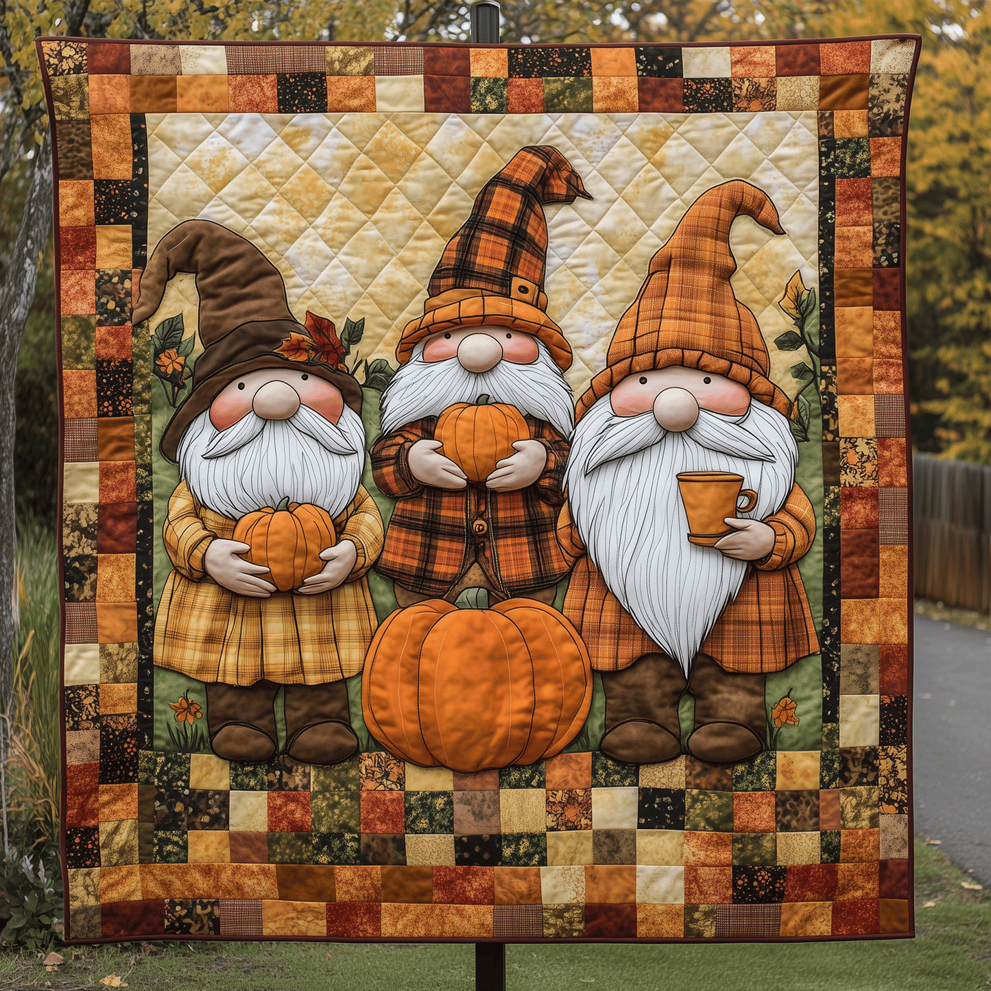 Fall Gnomes Quilted Blanket NCU0TH1821