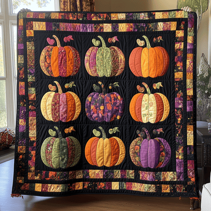 Fall Pumpkin Quilted Blanket NCU0TH1789