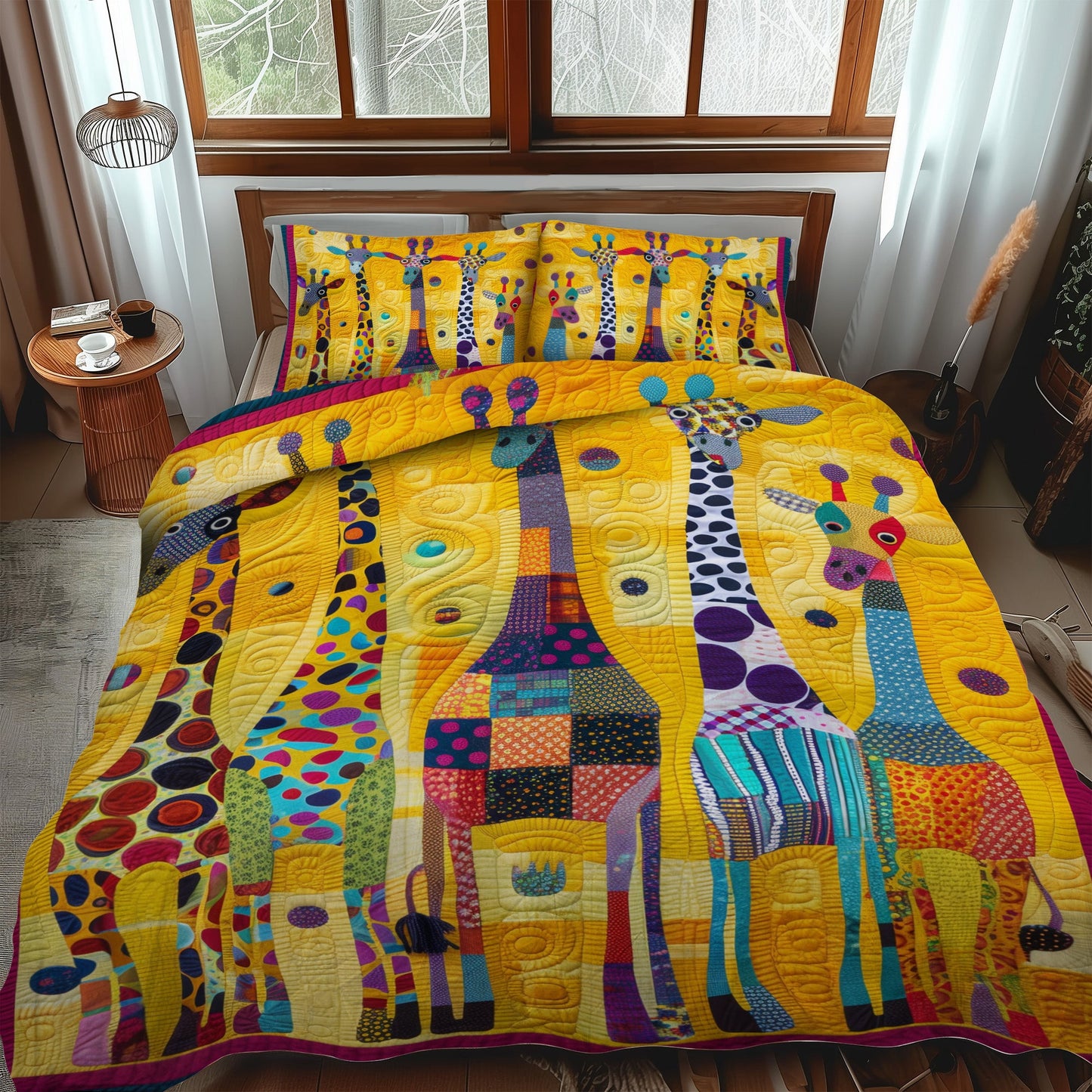 Fantastical Giraffes 3-Piece Quilted Bedding Set NCU0PT224