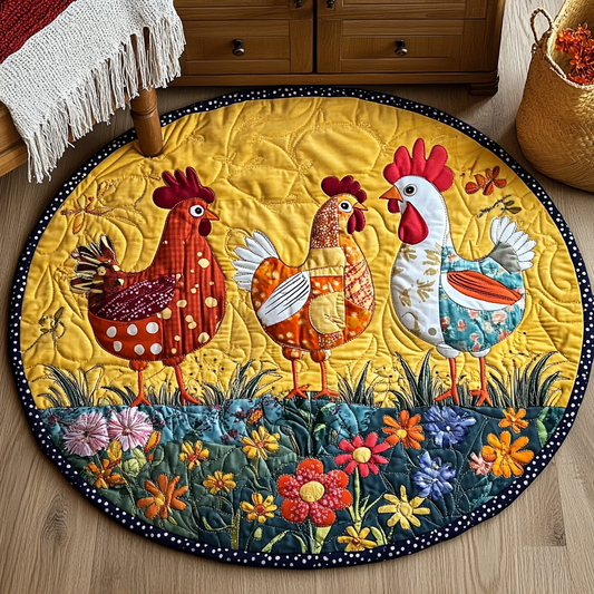 Farmhouse Fowl Quilted Round Mat NCU0TL1423