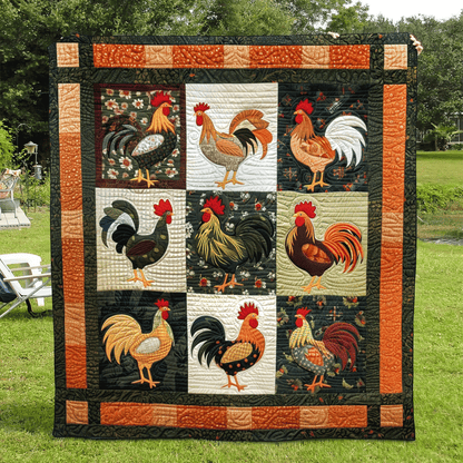 Farmstead Fowl Quilted Blanket NCU0TH972