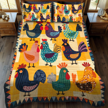 Chicken Quilted Bedding Set NCU0VT03