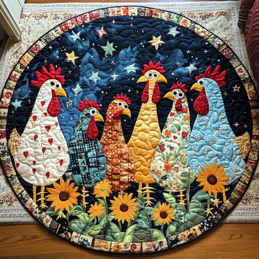 Farmyard Flair Quilted Round Mat NCU0TL1416