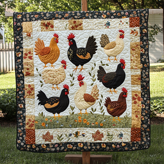 Farmyard Flock Quilted Blanket NCU0DK2968