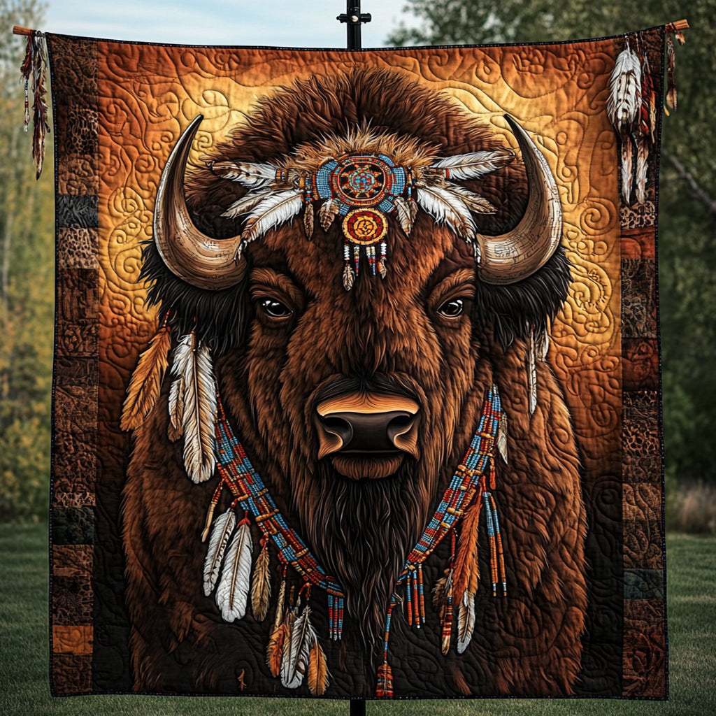 Native Bison Quilted Blanket NCU0VT76