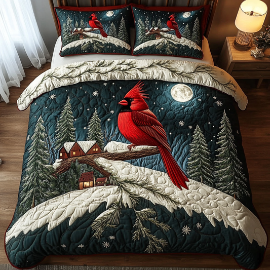 Feathered Harmony 3-Piece Quilted Bedding Set NCU0DK3081