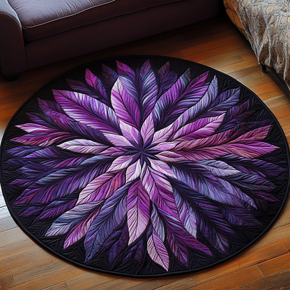 Feathered Twilight Quilted Round Mat NCU0DK1002