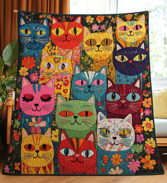 Feline Fiesta Quilted Blanket NCU0DV434