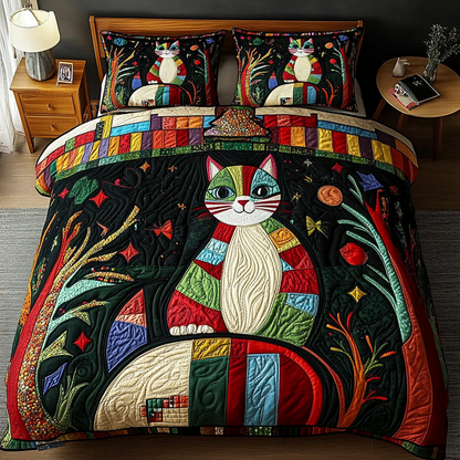 Feline Dreams 3-Piece Quilted Bedding Set NCU0DK3083