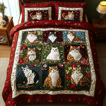 Feline Fantasy 3-Piece Quilted Bedding Set NCU0DK2512