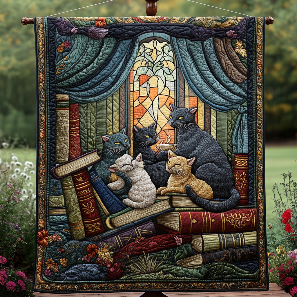 Feline Fiction Quilted Blanket NCU0DK1256