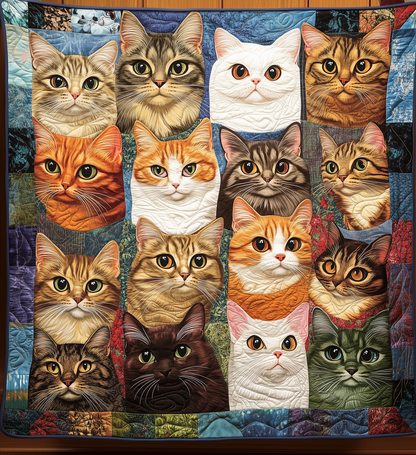 Feline Flower Quilted Blanket NCU0TL1146