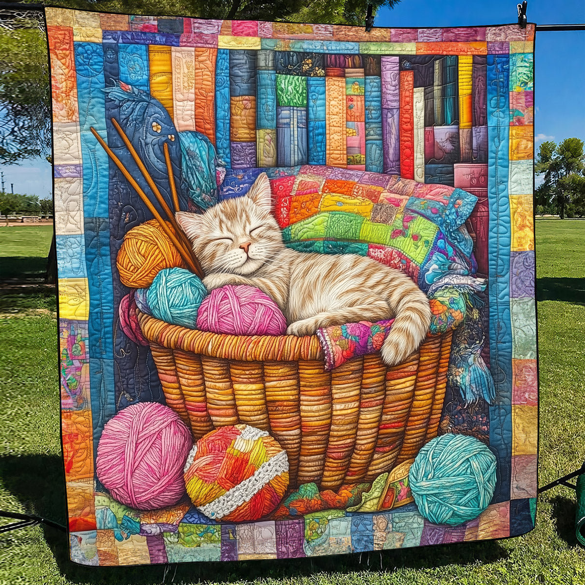 Feline Sleepytime Quilted Blanket NCU0TL1095