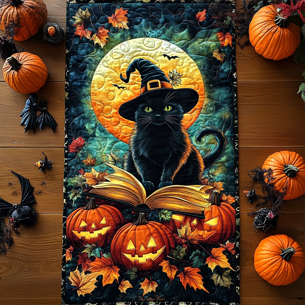 Feline Witch Quilted Table Runner NCU0TL1218