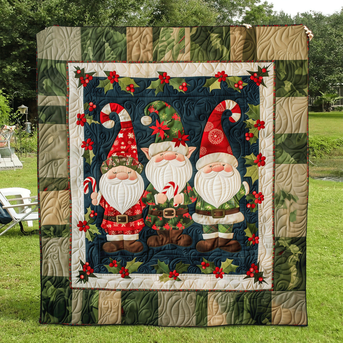 Festive Gnome Quilted Blanket NCU0TH1028